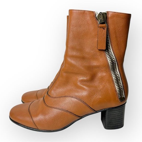 Chloé Lexie Seamed Leather Short Boot in Tan 36 - Picture 6 of 12